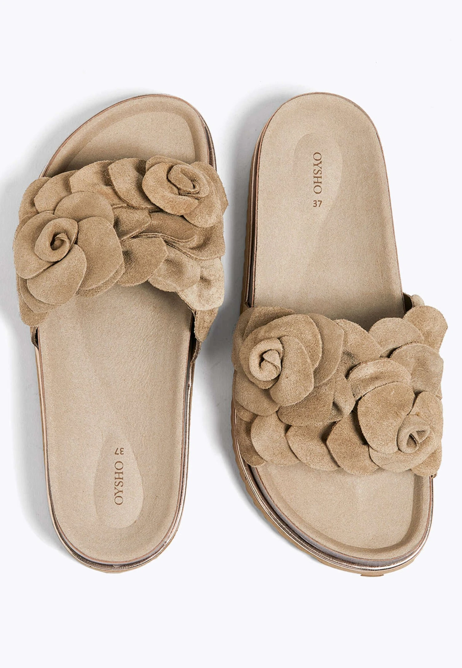 Oysho Floral - Mules - Beige 3 Oysho Floral - Mules - Beige – Image 3