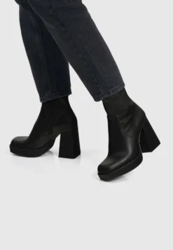 PULL & BEAR Stretch - Bottines À Talons Hauts - Black