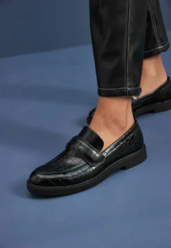 Next Forever Comfort Standard - Mocassins - Black Croc Effect