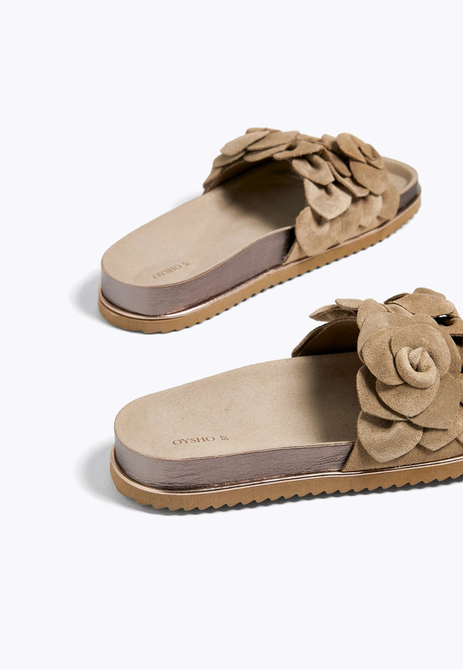 Oysho Floral - Mules - Beige 4 Oysho Floral - Mules - Beige – Image 4