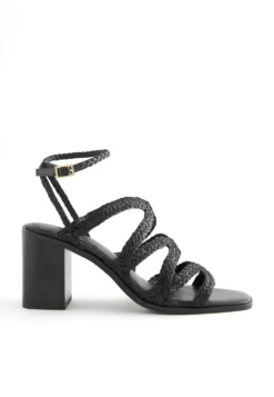 Next Signature Plait Strap Block Heel Standard - Sandales À Talons Hauts - Black