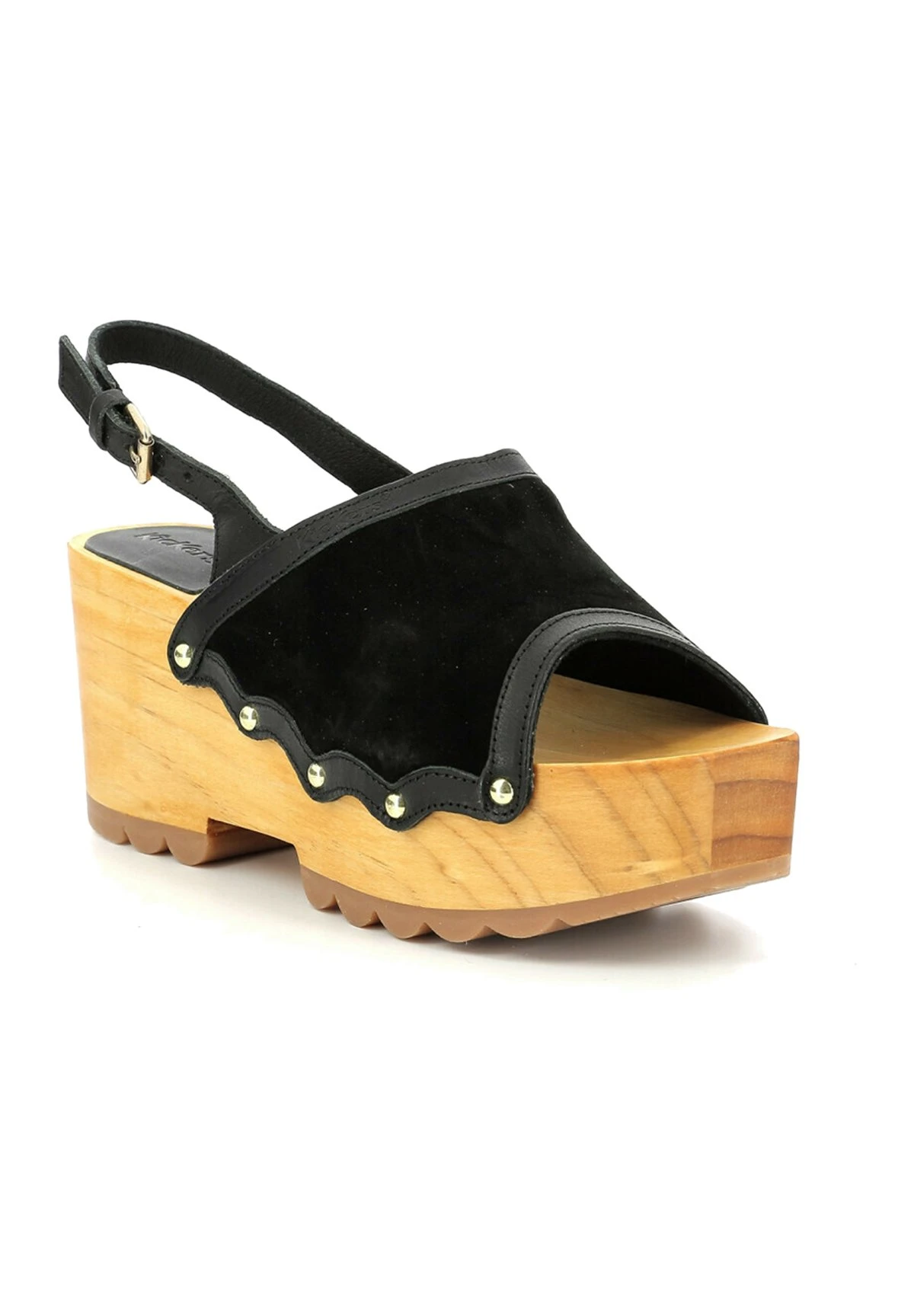 Kickers Kick Wedge Wood - Sabots - Noir 2 Kickers Kick Wedge Wood - Sabots - Noir – Image 2