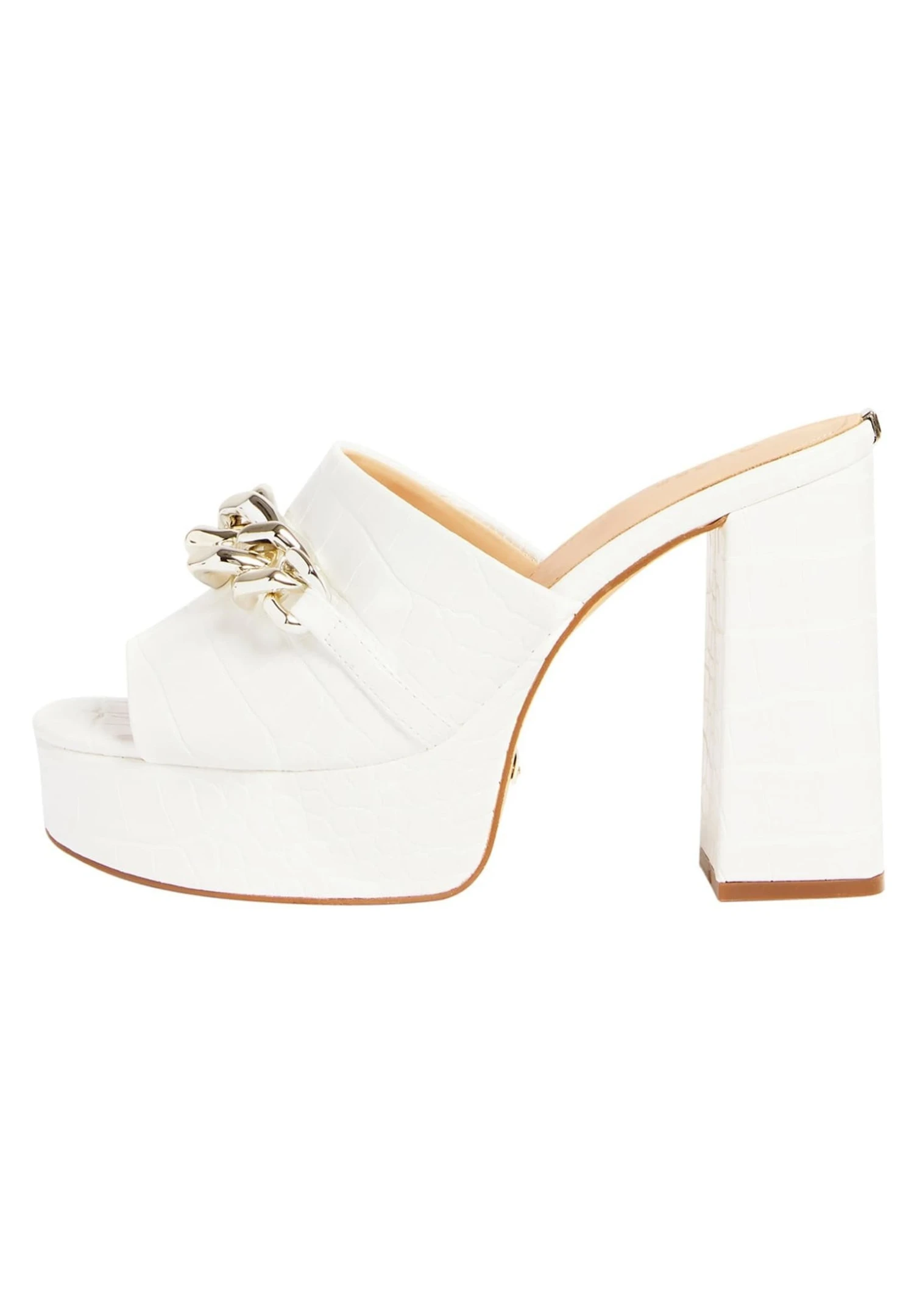 Guess Xanthe Kroko-Print - Mules À Talons - Weiß 1 Guess Xanthe Kroko-Print - Mules À Talons - Weiß