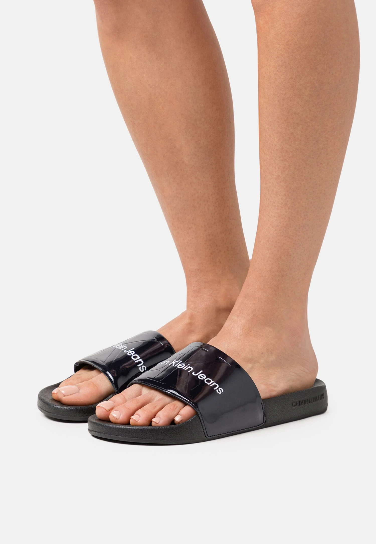 Calvin Klein Jeans Slide Monogram - Mules - Metallic Blue 1 Calvin Klein Jeans Slide Monogram - Mules - Metallic Blue