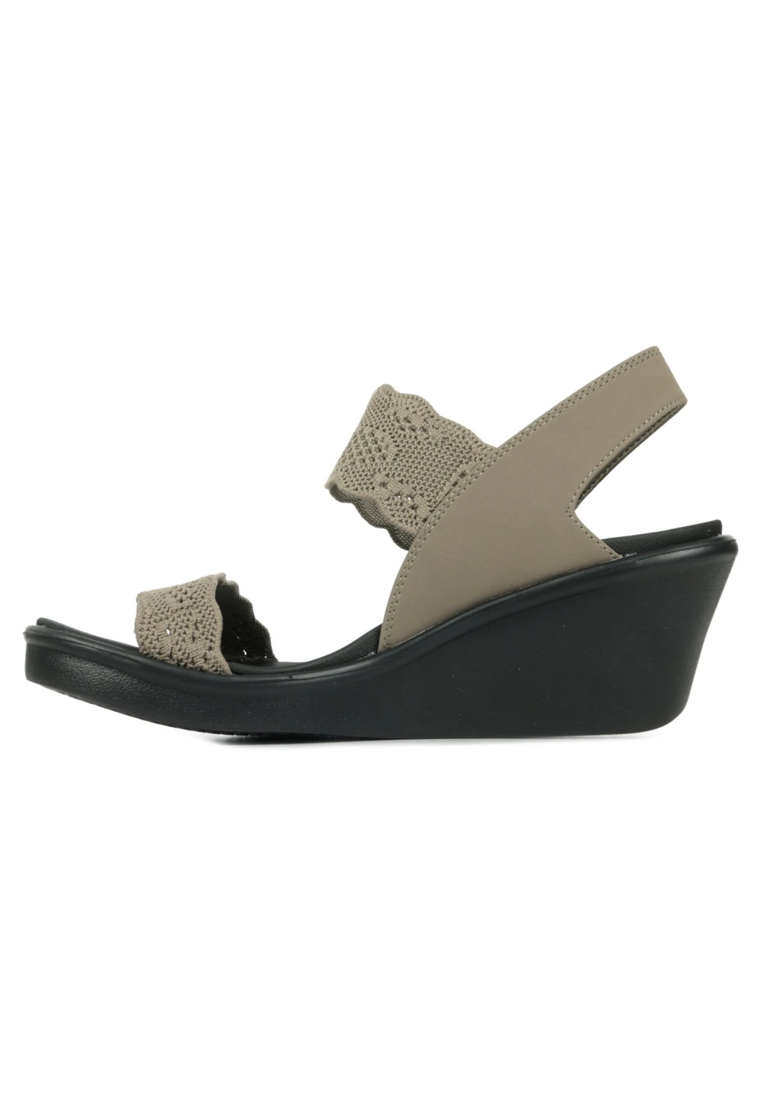 Skechers Rumble On - New Crush - Sandales Compensées - Dark Taupe 1 Skechers Rumble On - New Crush - Sandales Compensées - Dark Taupe