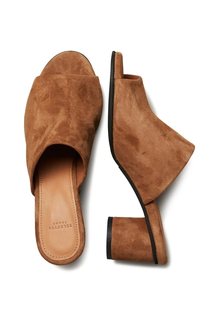 Selected Femme Mules - Cognac 2 Selected Femme Mules - Cognac – Image 2